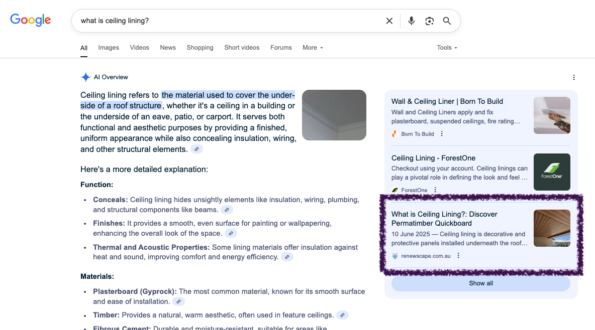 Are blogs still relevant in 2025 Example from What Is Ceiling Lining Ai Overview And Knowledge Panel