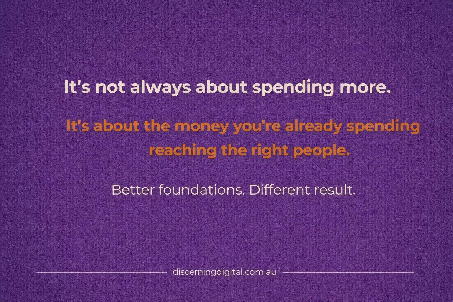 Its Not Always About Spending More